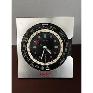 Rare! SEIKO Seikosha Toyota Promo World Time Quartz Desk Clock QZ335D Japan